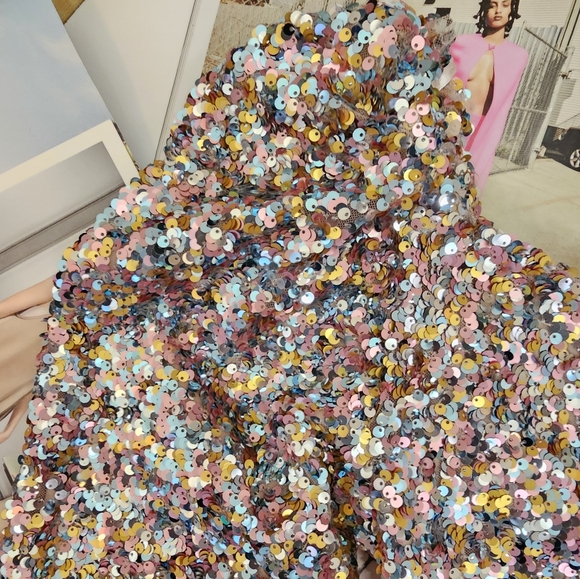 ASTR Multicolor Sequin One Shoulder Bodysuit size S - Picture 5 of 8